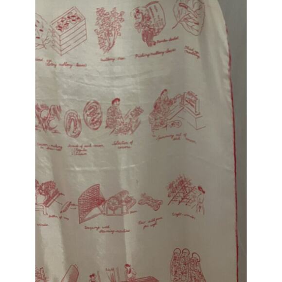 Vintage International Silk Association Made In Japan Silk Handkerchief Red White - Picture 7 of 9